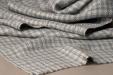 Baby Alpaca / Silk Blend Small Check Scarf (Gray and Beige)