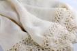 Baby Alpaca Shawl with Crochet Edge (Cream)