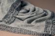 Baby Alpaca Shawl with Crochet Edge (Gray and Cream)