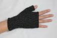 Handknit Baby Alpaca Fingerless Gloves (Dark Gray)