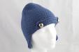 Handknit Baby Alpaca Aviator Hat (Blue Fog)