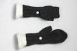 Handknit Baby Alpaca Child's Glittens (Dark Gray)