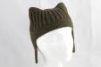 Handknit Baby Alpaca Earflap Hat (Olive)