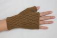 Handknit Baby Alpaca Fingerless Gloves (Caramel)