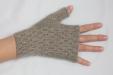 Handknit Baby Alpaca Fingerless Gloves (Flax)