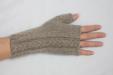 Handknit Baby Alpaca Fingerless Gloves (Flax)