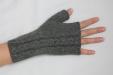 Handknit Baby Alpaca Fingerless Gloves (Gray)