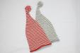 Handknit Baby Alpaca Striped Stocking Cap (Red/White) 