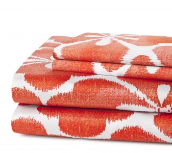 DVF Island Clover Sheets and Pillowcases in Flame